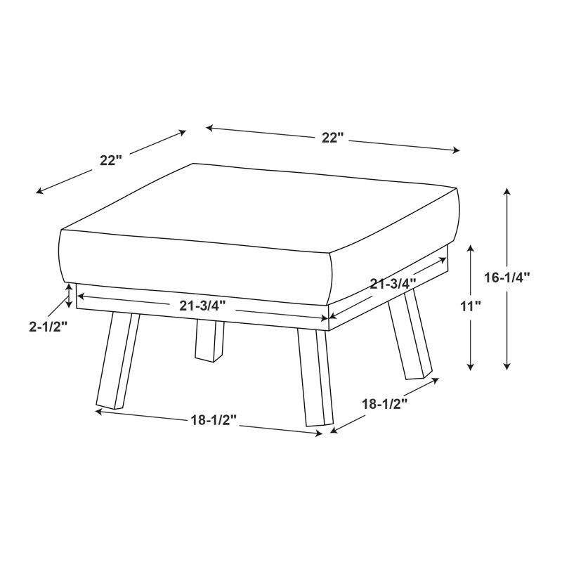 AllModern Holland Metal Outdoor Ottoman with Sunbrella® Cushion & Reviews Wayfair